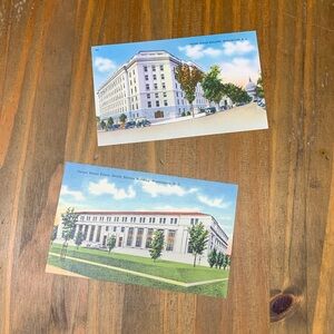 Set of 2 Antique 1930s Postcards with Stamp Washington DC